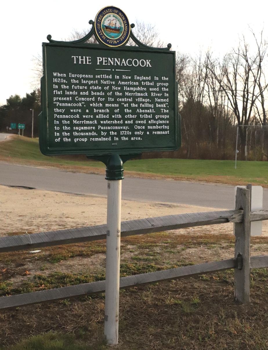 The Pennacook Indian Tribe Historical Marker #238 - Concord, New Hampshire