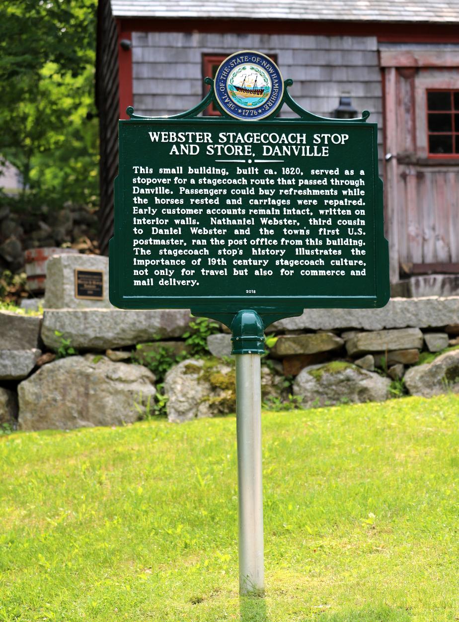 Webster Stagecoach Stop & Store Historical Marker #258 - Danville, New Hampshire