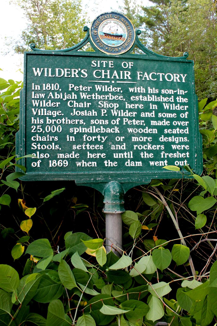Wilders Chair Factory Historical Marker - New Ipswich New Hampshire