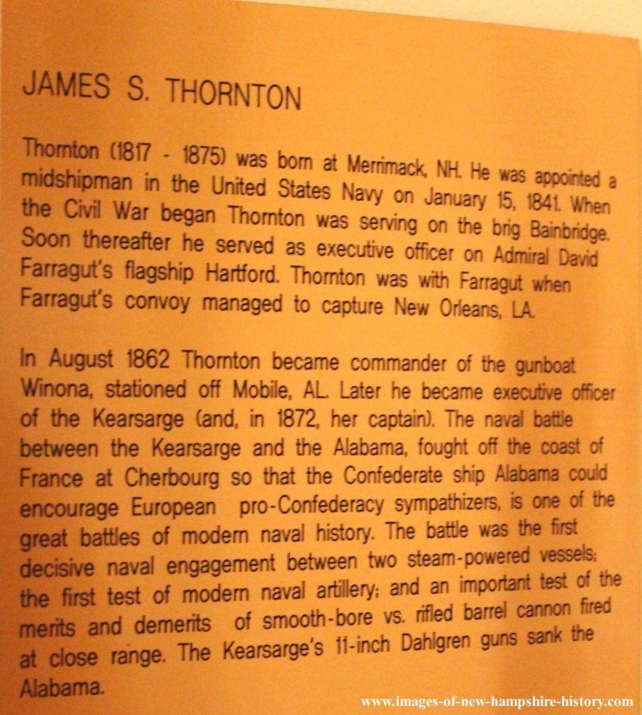 James S Thorton NH State House Portrait Plate