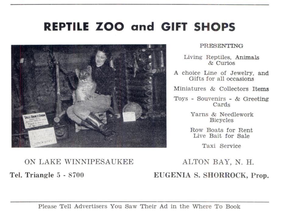 Alton Bay Reptile Zoo 1953
