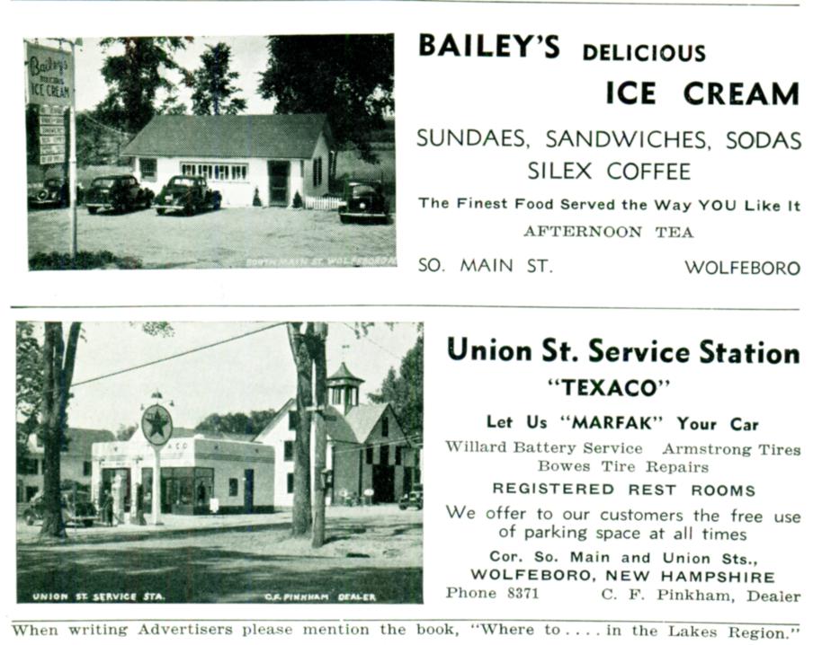 Baileys Ice Cream Main St Wolfeboro NH 1953
