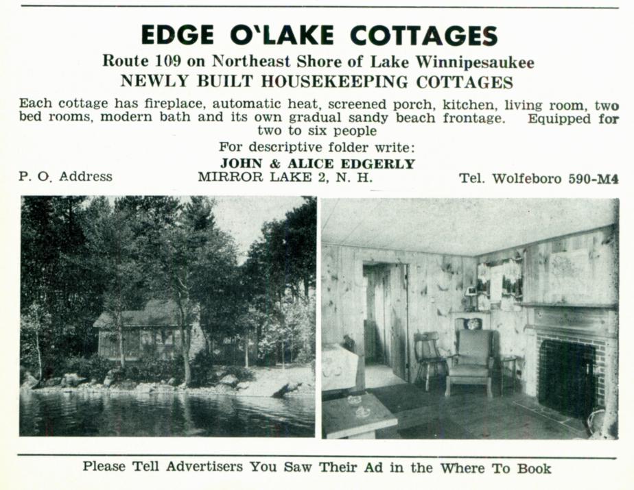 Edge O'Lake Cottages - Wolfeboro NH 1953