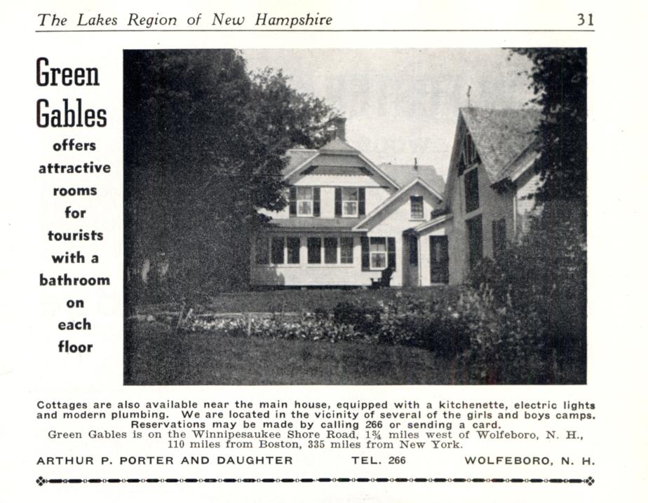 Green Gables Inn - Wolfeboro NH (1940)