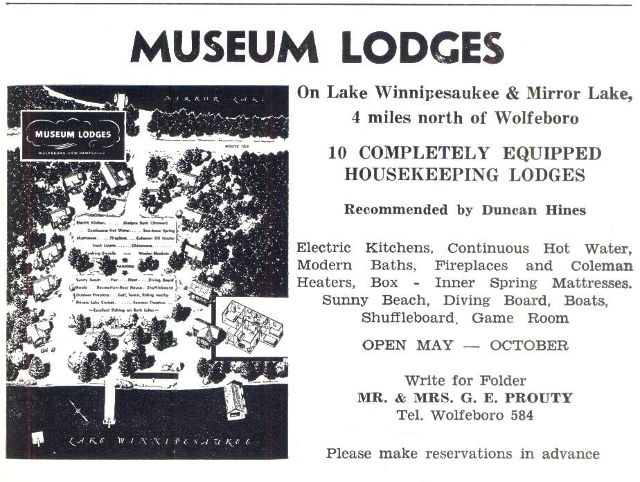Museum Lodges - Wolfeboro NH 1953