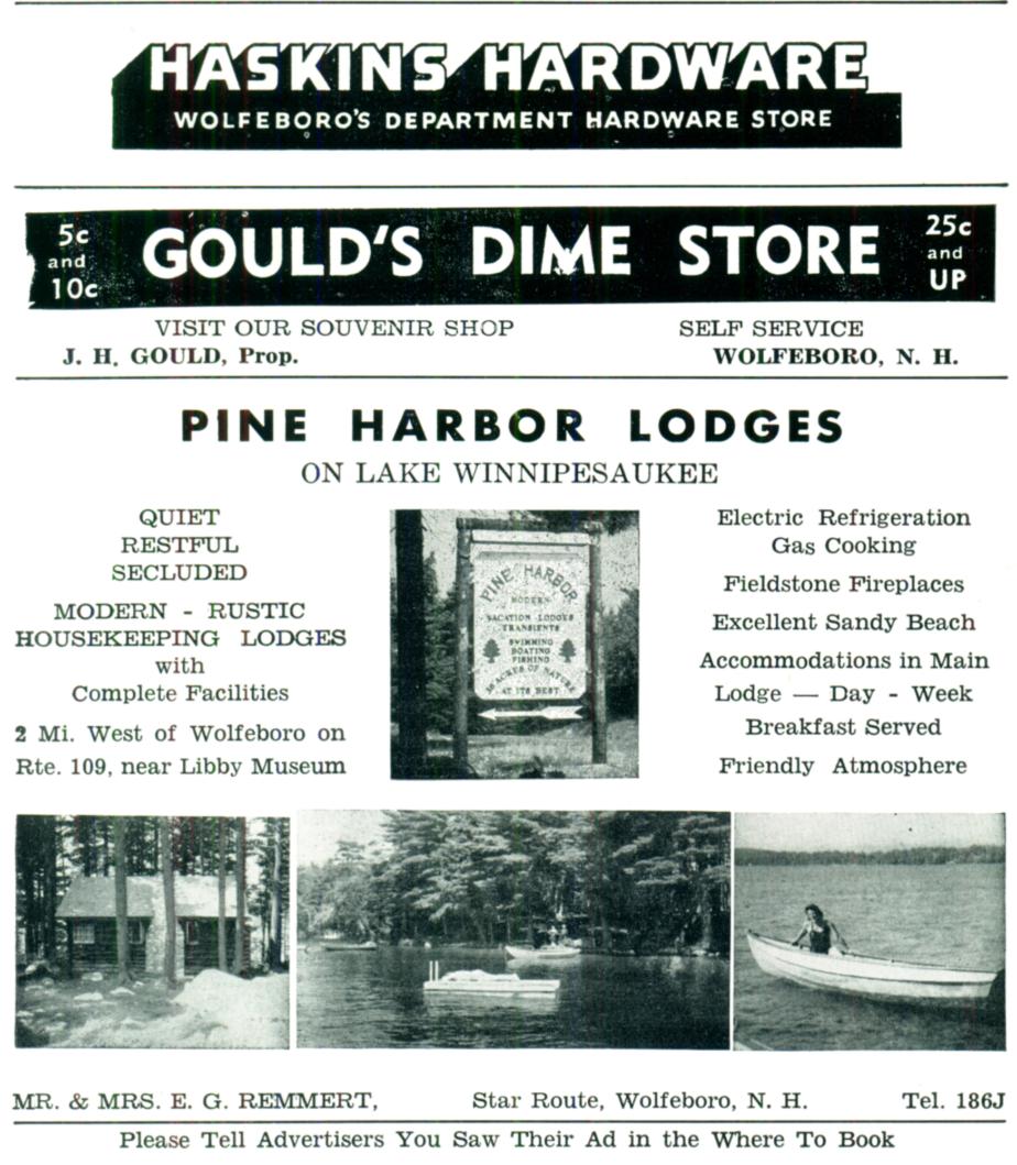 Pine Harbor Lodges - Wolfeboro NH 1953