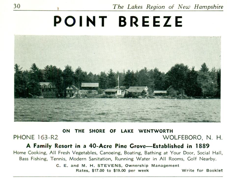Point Breeze Wolfeboro - 1940