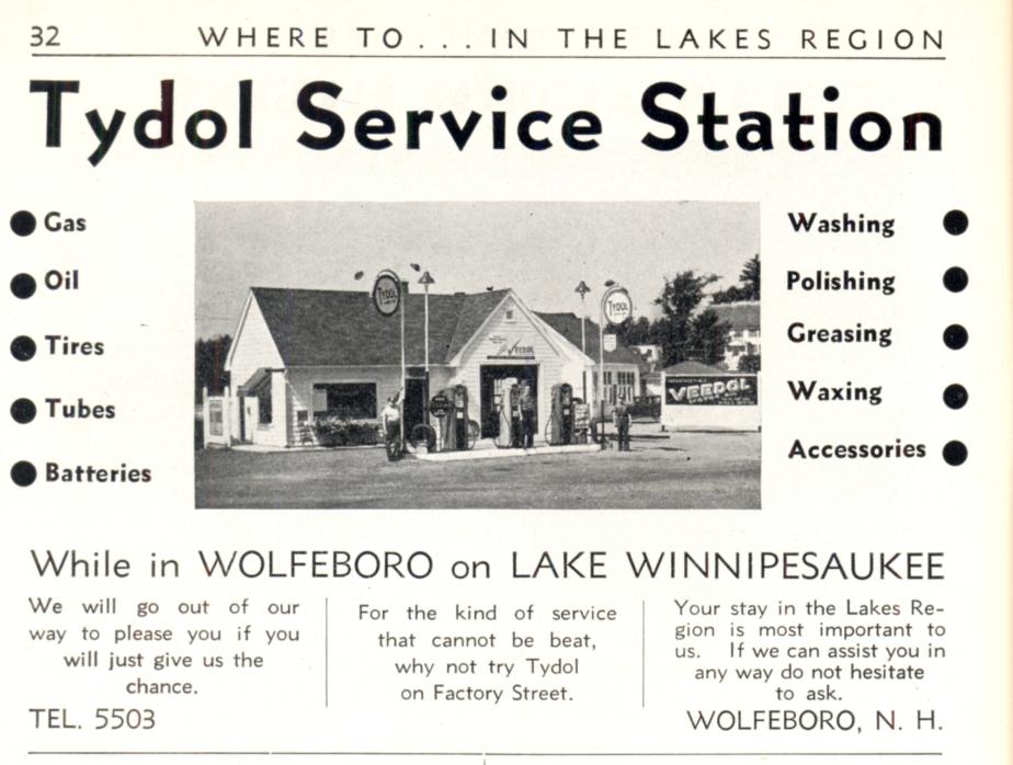 Tydol Service Station - Wolfeboro NH 1939