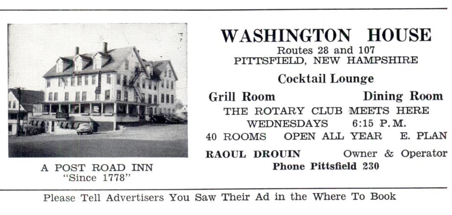 Washington House, Pittsfield NH 1953