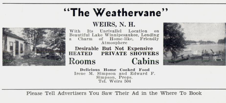The Weathervane - Weirs Beach NH 1953