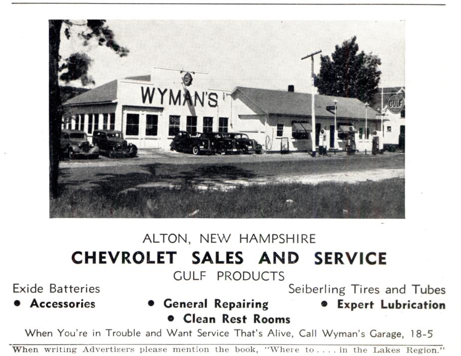 Wyman's Garage - Alton NH 1940