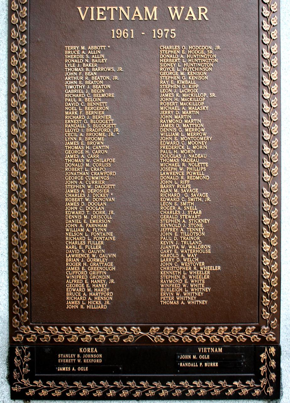 Lancaster NH Vietnam War Honor Roll - Charles Joseph Dickey