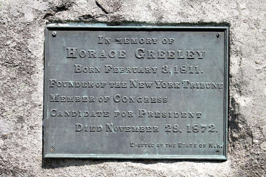 Horace Greeley Birthplace Marker Rock