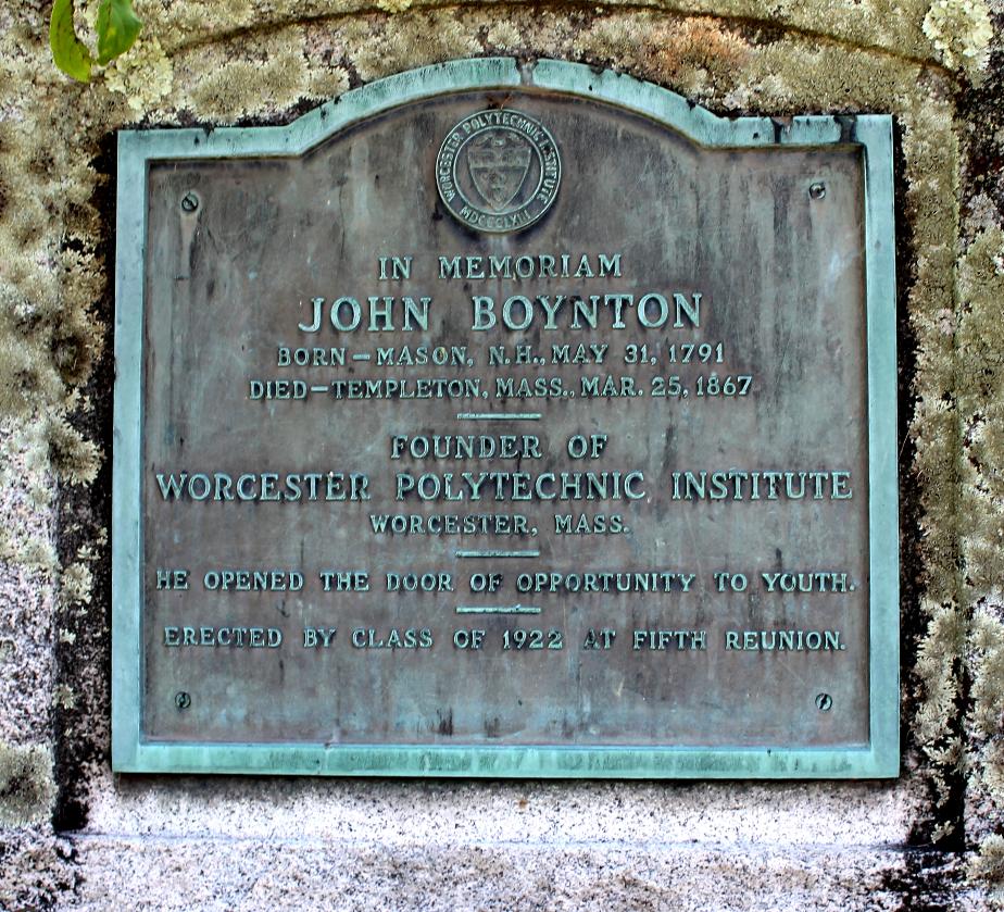 John Boynton - Founder of Worcester Polytechnic Institute - Mason NH