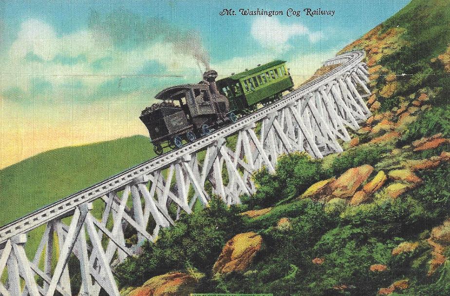 Mt Washington Postcard Set - 1931 - Cog Railway at Jacob's Ladder
