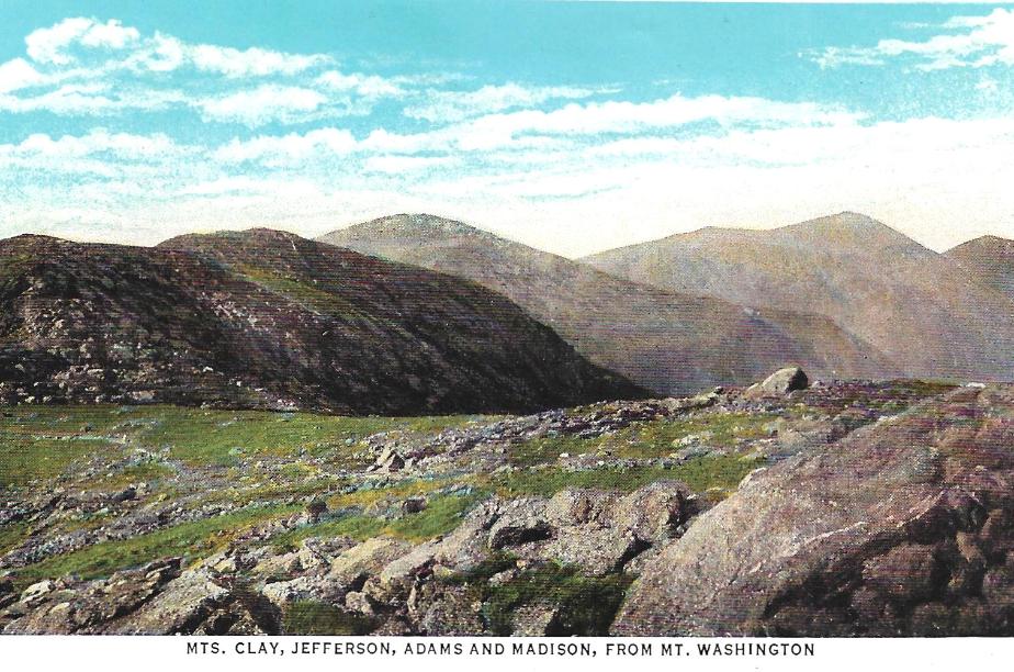 Mt Washington Postcard Set - 1931 - Mt Clay - Jefferson - Adams & Madison