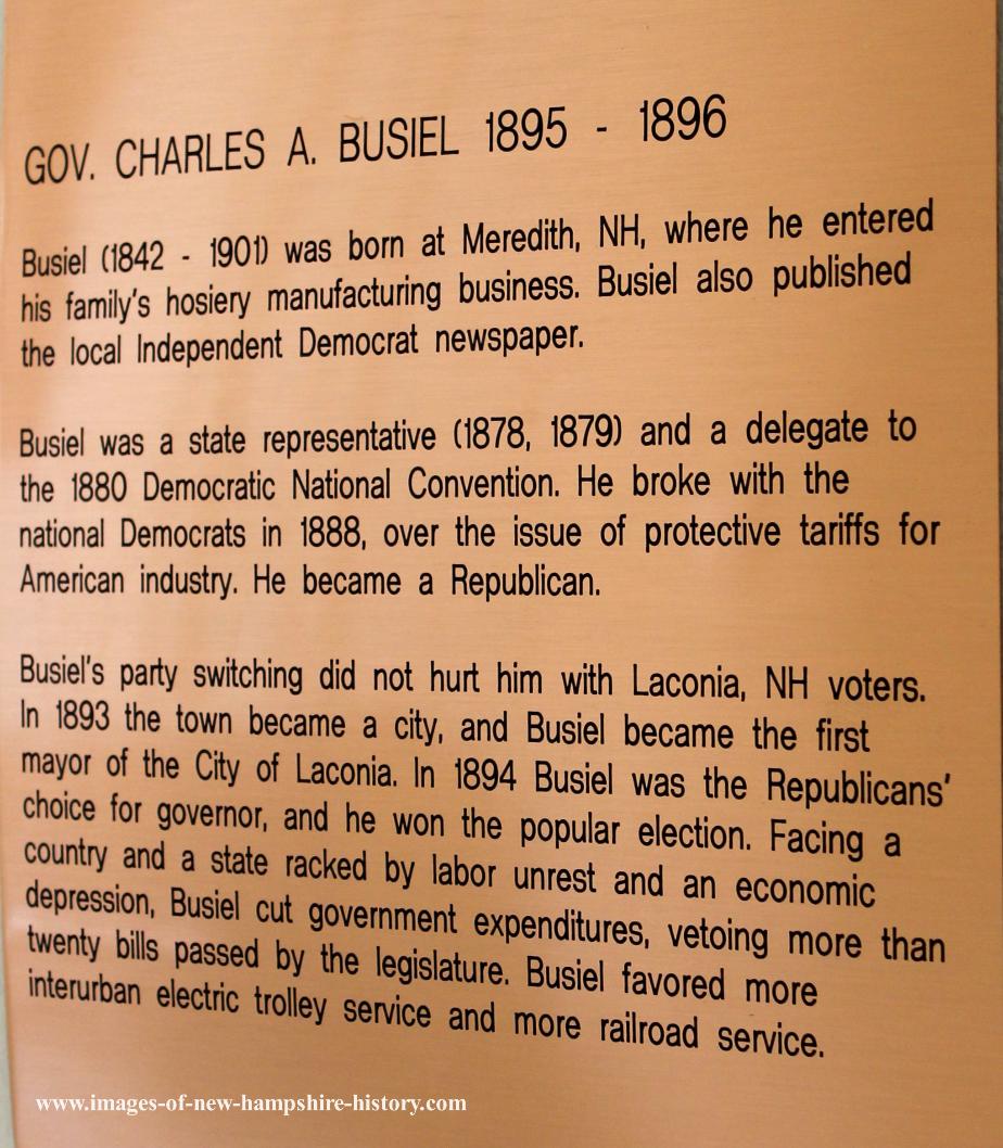 Charles A. Busiel NH State House Portrait Plate