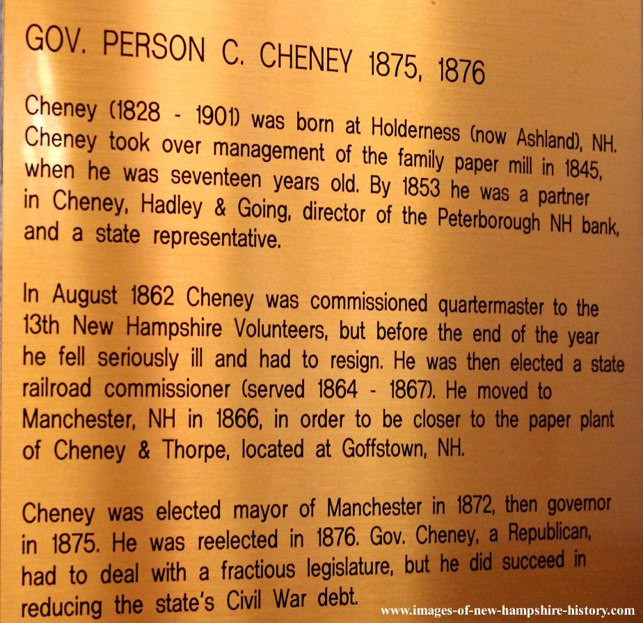 Person C Cheeney NH State House Portrait Plate