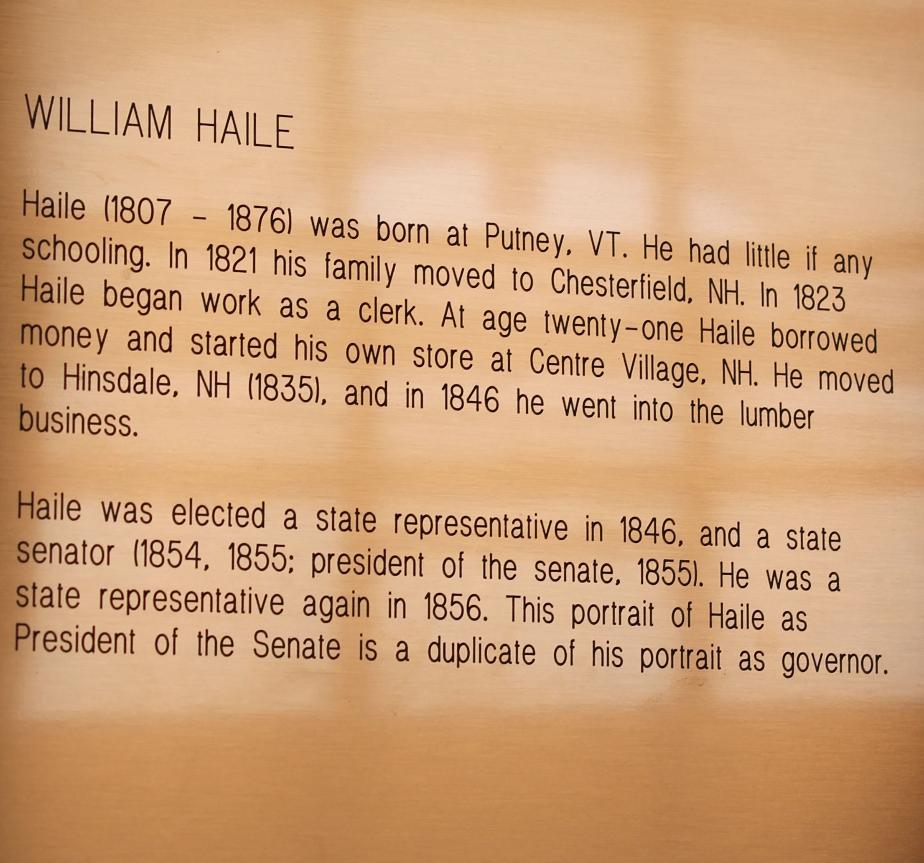 William Haile NH State House Portrait Plate
