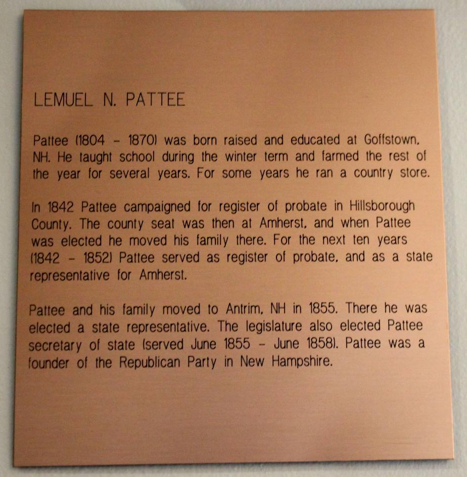 Lemuel Noyes Pattee NH State House Portrait