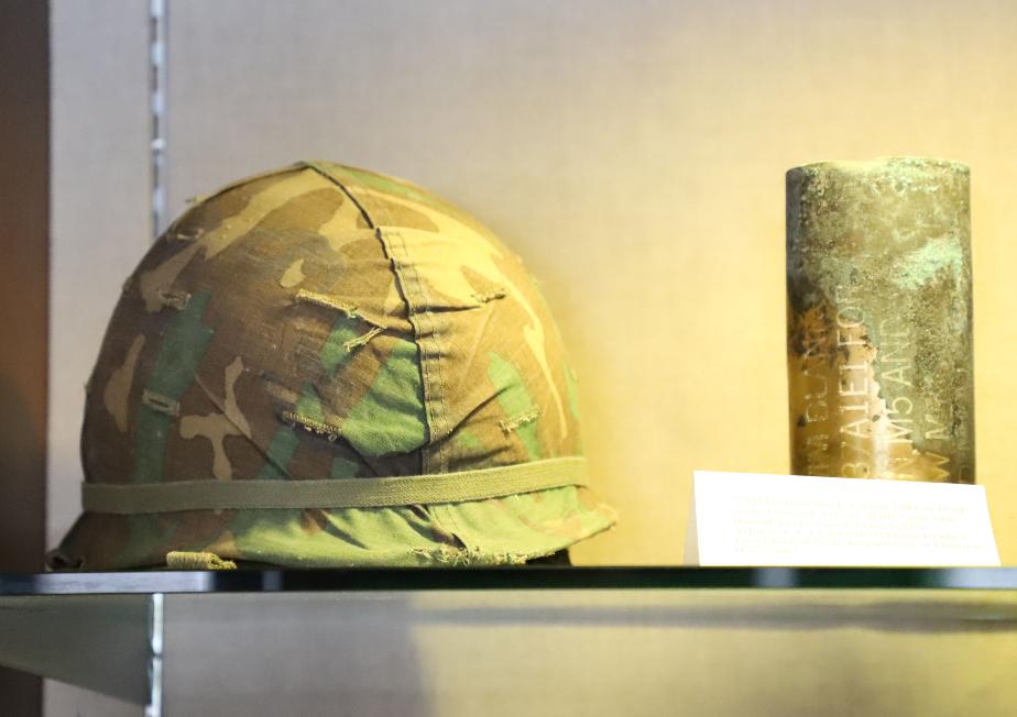 NH State Veterans Cemetery Display Case - Combat Helmet