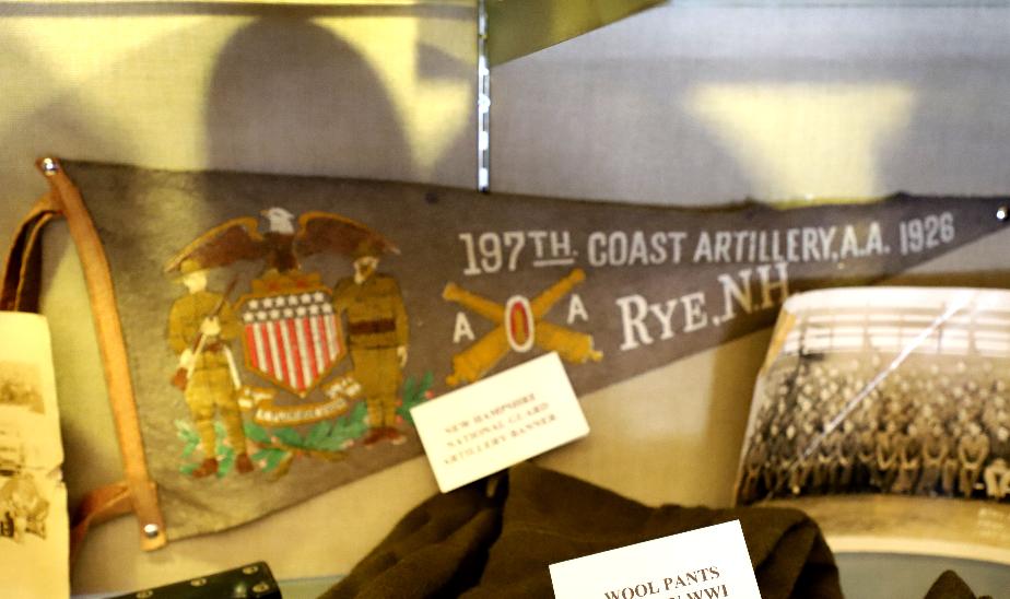 NH State Veterans Cemetery Display Case - Rye NH Coastal Artillery