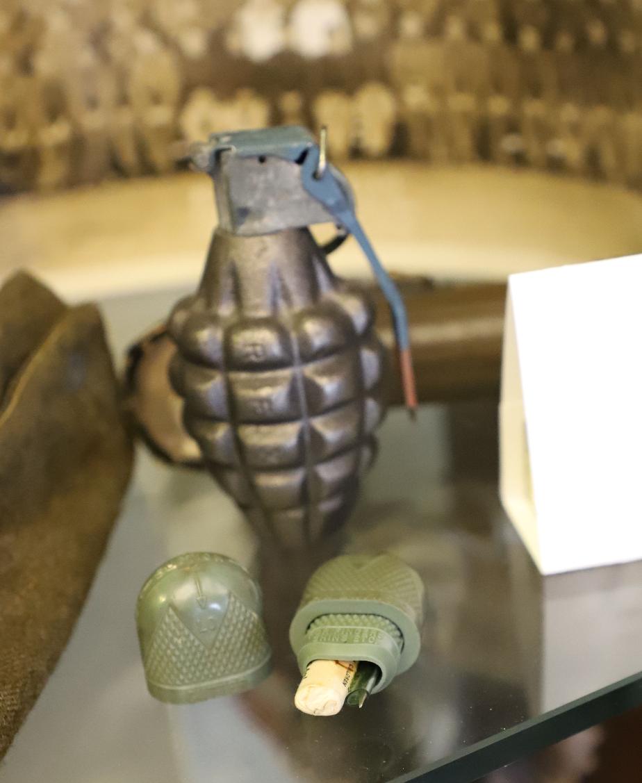 NH State Veterans Cemetery Display Case - Grenade