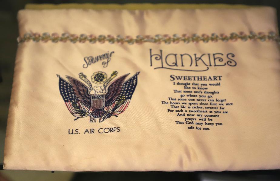 NH State Veterans Cemetery Display Case - UIS Air Corps Hankie