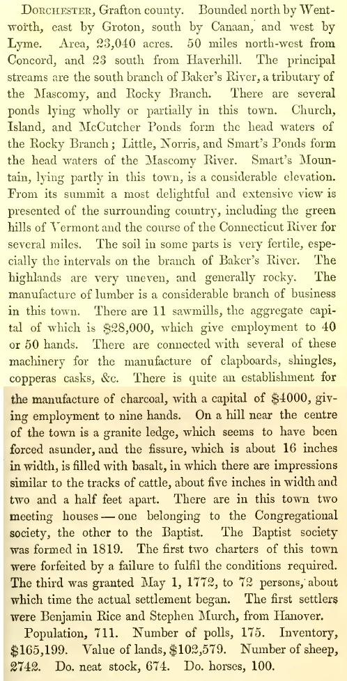 Dorchester New Hampshire Granted May 1, 1772