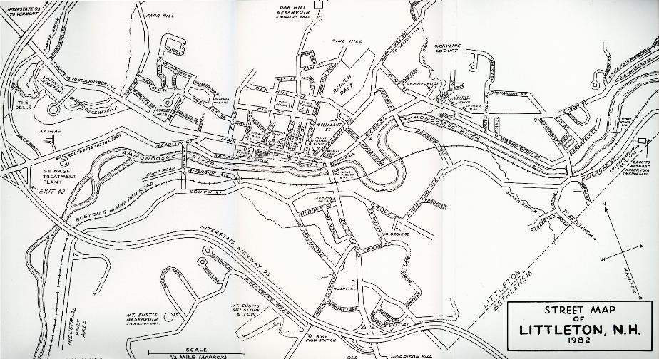 Liuttleton New Hampshire Town Map 1982