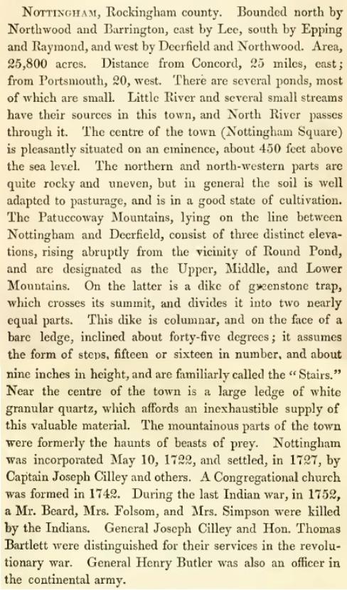 Nottingham New hampshire Town History