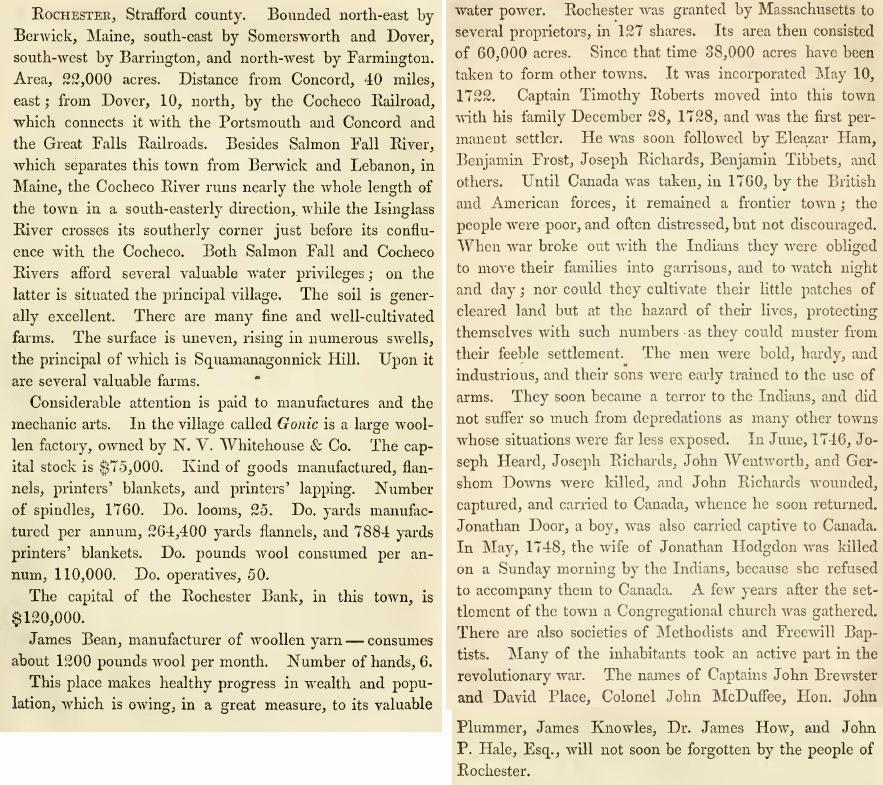 Rochester NH Incorporated May 10, 1722