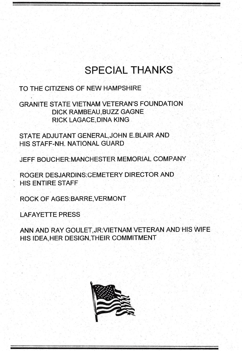 NH State Veterans Cemetery - Vietnam War Memorial - Dedicated May 22 2004