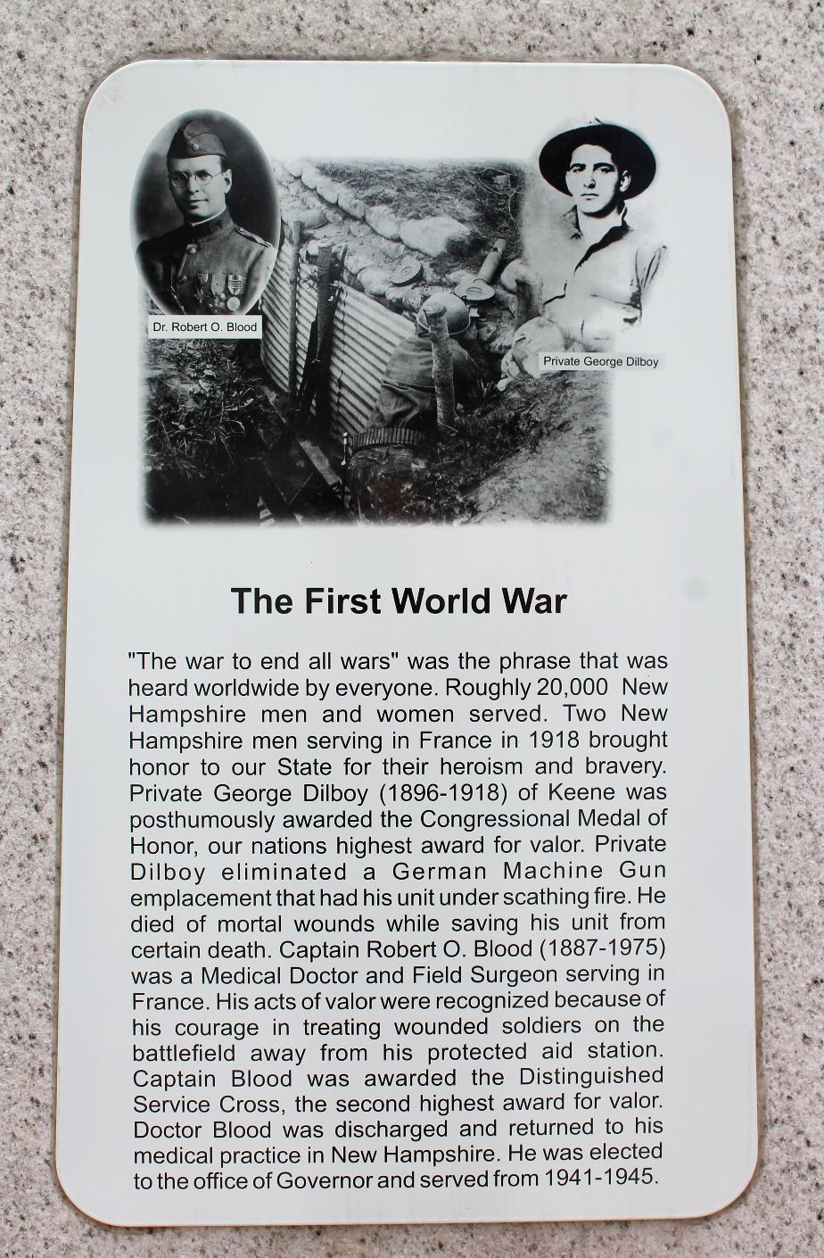 NH State Veterans Cemetery - The First World War