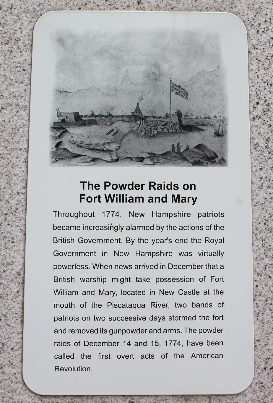 NH State Veterans Cemetery - The Powder Raids on Fort William & Mary