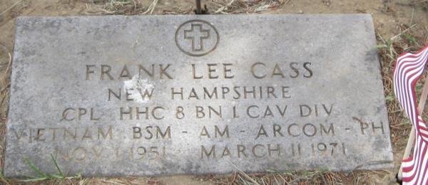 Frank Lee Cass Plymouth NH Vietnam War Casualty 
