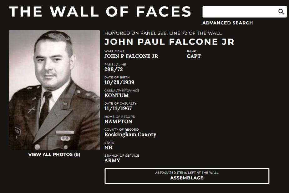 John Paul Falcone Jr Hampton NH Vietnam War Casualty