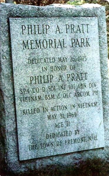Philip Avery Pratt Fremont NH Vietnam War Casualty