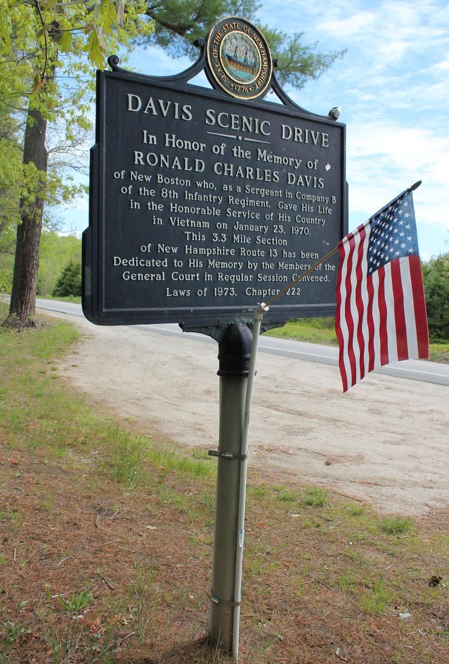 Ronald Charles Davis New Boston NH Vietnam War Casualty Scenic Byway Marker