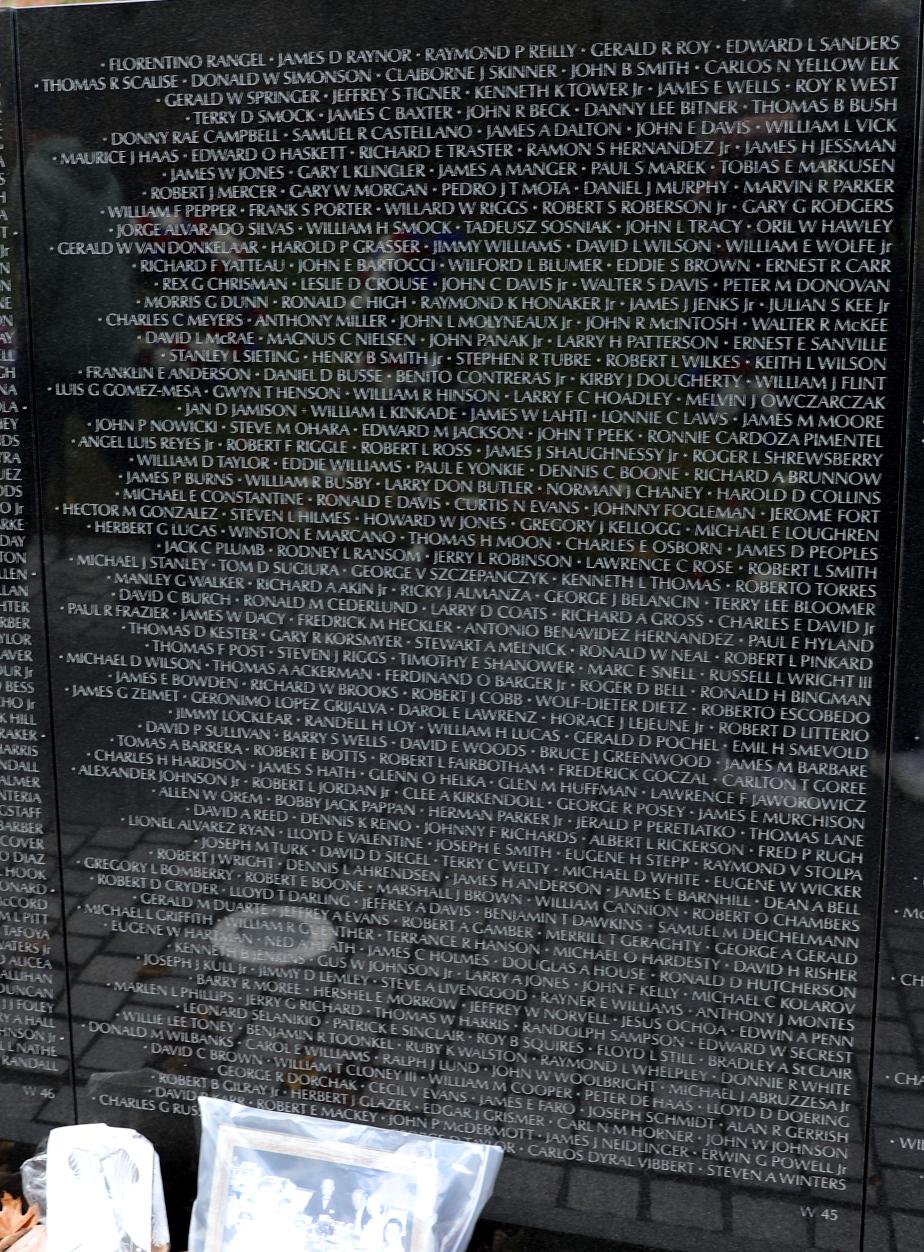 Vietnam War Memorial Wall Panel W-45 Ernest Eugene Sanville Line 16N Hinsdale NH Vietnam War Casualty