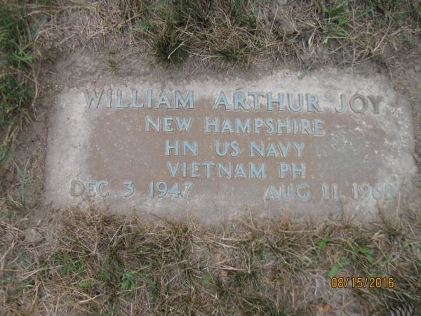 William Arthur Joy Manchester NH Vietnam Casualty