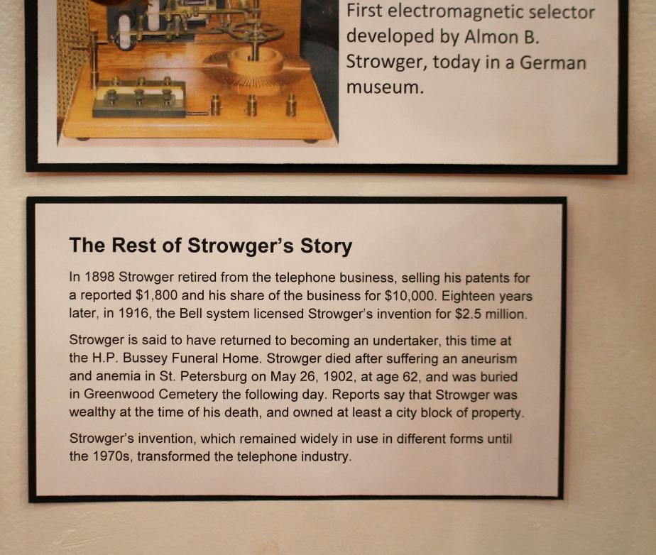 New Hampshire Telephone Museum - Advancing Technology - Almon Strowger
