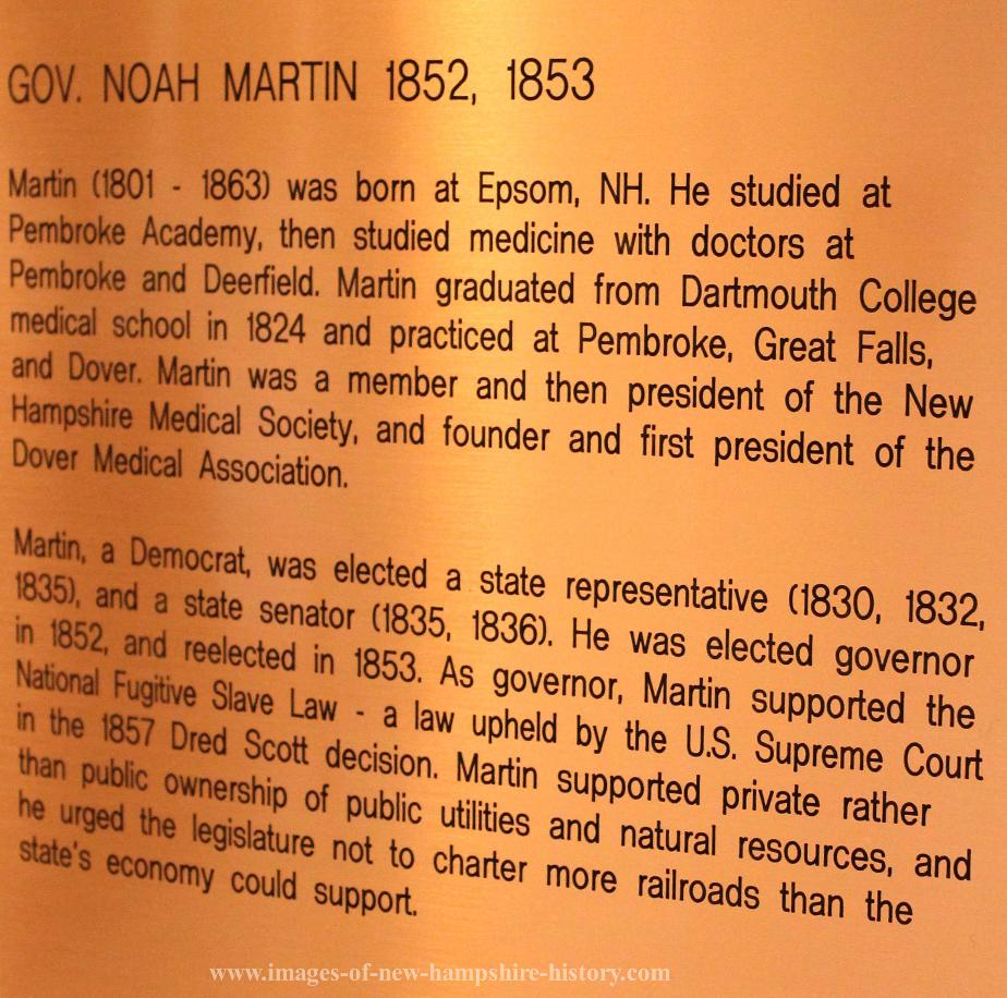 Noah Martin NH State House Portrait Plate