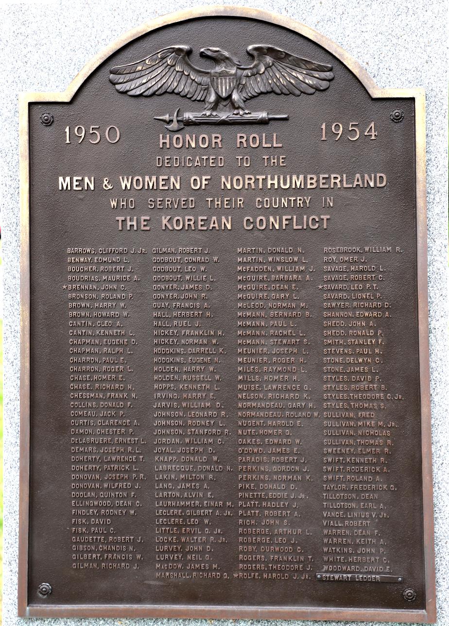 Northumberland New Hampshire Korean War Veterans Memorial
