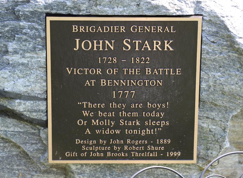 Battle of Bennington John Stark Statue Plate - Bennington Vermont