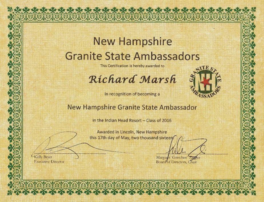 Granite State Ambassador Richard Marsh