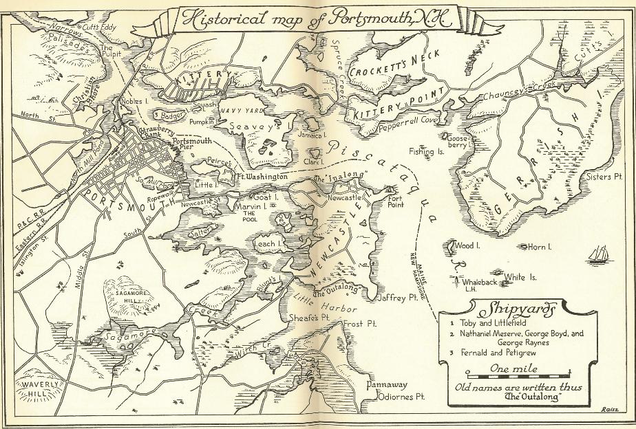 Historical Map of Portsmouth New Hampshire
