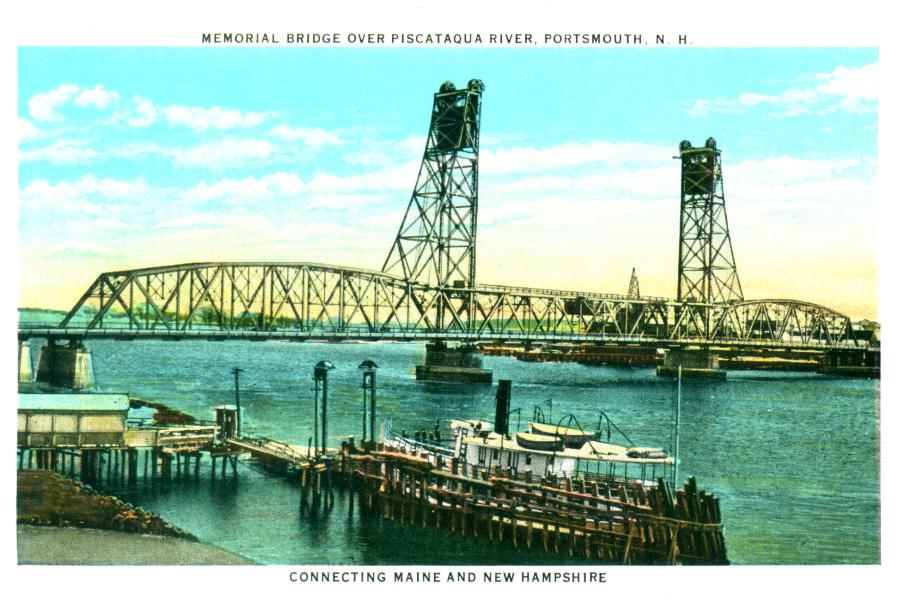 Memorial Bridge over the Piscataqua River, Portsmouth NH 1930