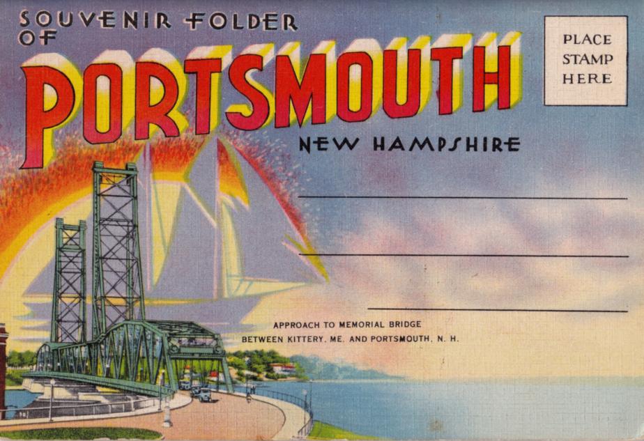 Portsmouth Souvenir Postcard Cover, Memorial Bridge, 1939
