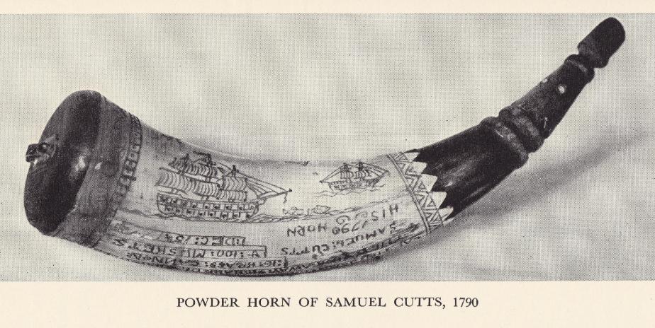 Samuel Cutts Powder Horn - 1790